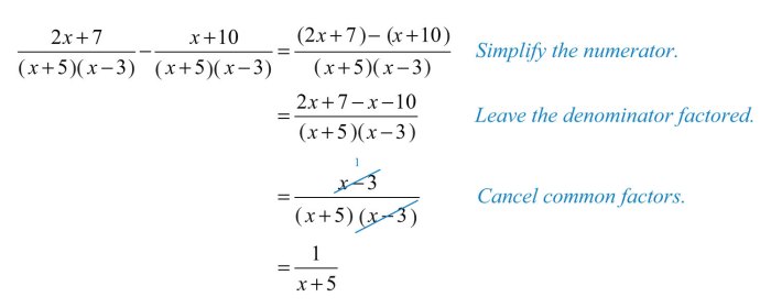 Adding and subtracting rational expressions quiz