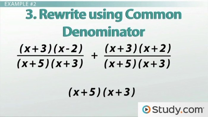 Adding and subtracting rational expressions quiz