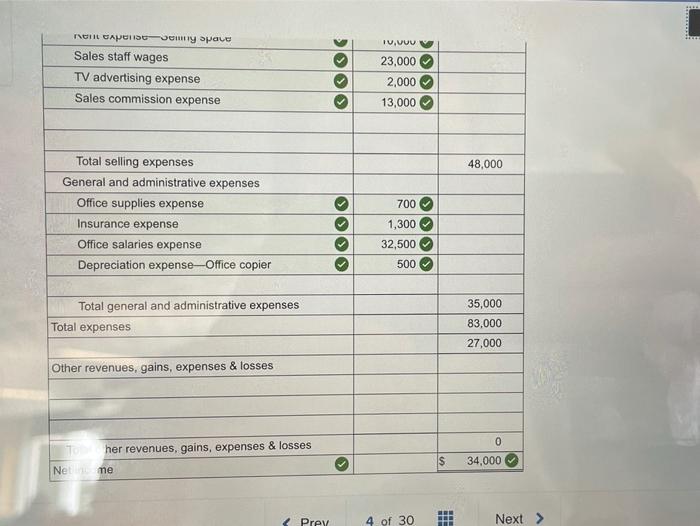 Fit for life foods reports the following income statement