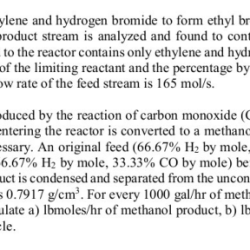 Hydrogen ethylene bromide reactor ethyl carried reactant extent mol excess molar fractional limiting transcribed